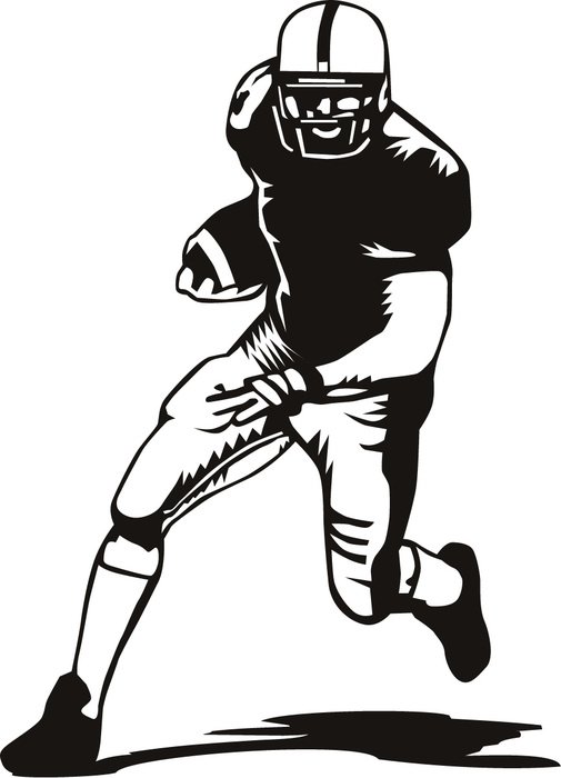 Football Clip Art Black And White drawing