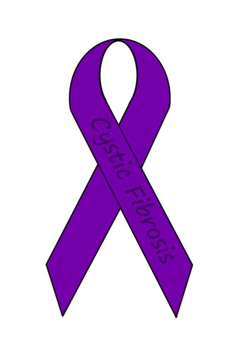 Cystic Fibrosis awareness purple ribbon