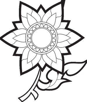 Black And White Flower Clip Art N42