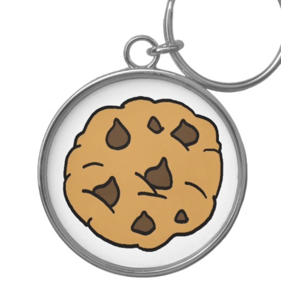 Cartoon Clipart HUGE Chocolate Chip Cookie Dessert Keychains