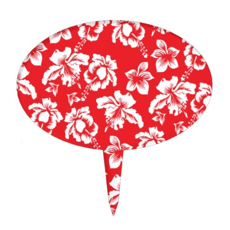 Red Flower Cake Topper