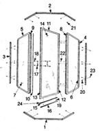 Neo Angle Shower Door Parts