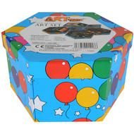 hexagon shape of a present box