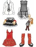Paper Doll Sticker drawing