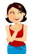 Cartoon smiling woman clipart