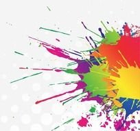 Colorful Paint Splatters Clip Art N3