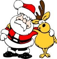 Santa And Reindeer Clip Art N24