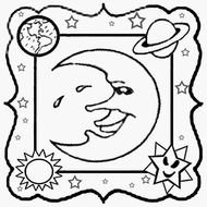 Moon And Stars Coloring Page drawing