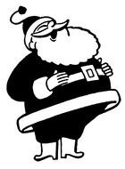 santa claus as a black and white graphic illustration