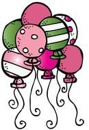 balloons in different colors with patterns