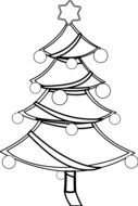 Clipart of Black And White Christmas Tree