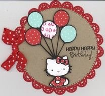 clipart of the Hello Kitty Happy Birthday cake