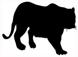 Tiger Silhouette drawing