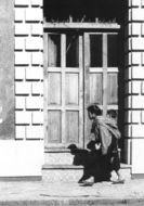 door and man
