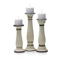 Mikasa Countryside 10 Inch 12 And 14 Ceramic Candleholders