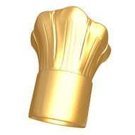 isolated golden chef hat