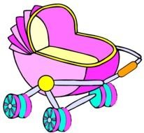 Pink Baby Stroller Clip Art N4