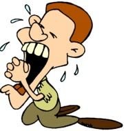 cartoon crying man kneeling