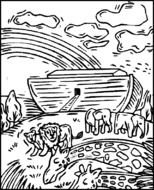 coloring page of Noah's ark