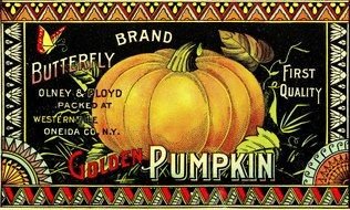 vintage label with pumpkin