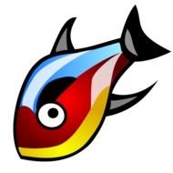 painted colorful exotic fish on a white background