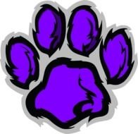 Purple Wildcat Paw Print Clip Art