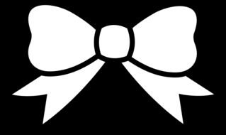 white bow on the black background