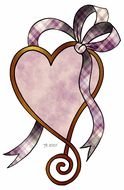Beautiful heart with the colorful ribbon clipart