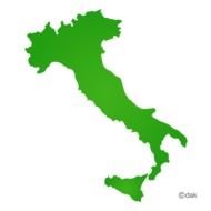 drawing of green Italy Map Silhouette