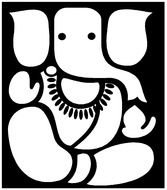 painted white Ganesh god