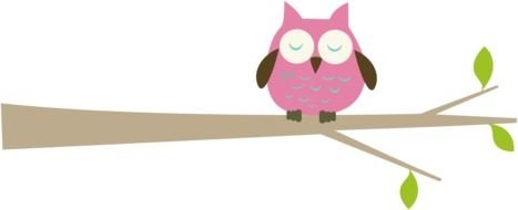 Colorful owl on the branch clipart