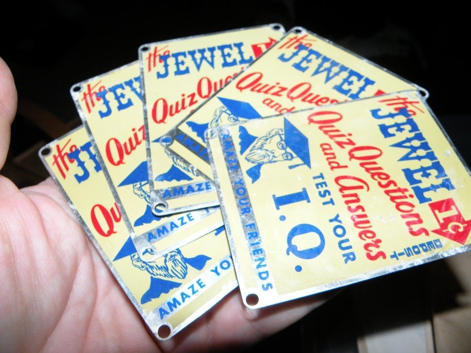 Colorful JEWEL cards on the hand
