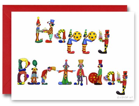 Clown Happy Birthday Card