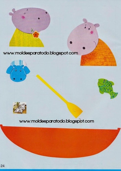 Moldes De hearts Animalitos Escolares Foami