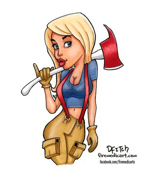 Cartoon Girl Firefighter N4