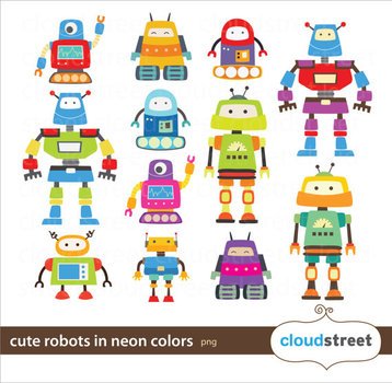 Cute Robot Clip Art N12