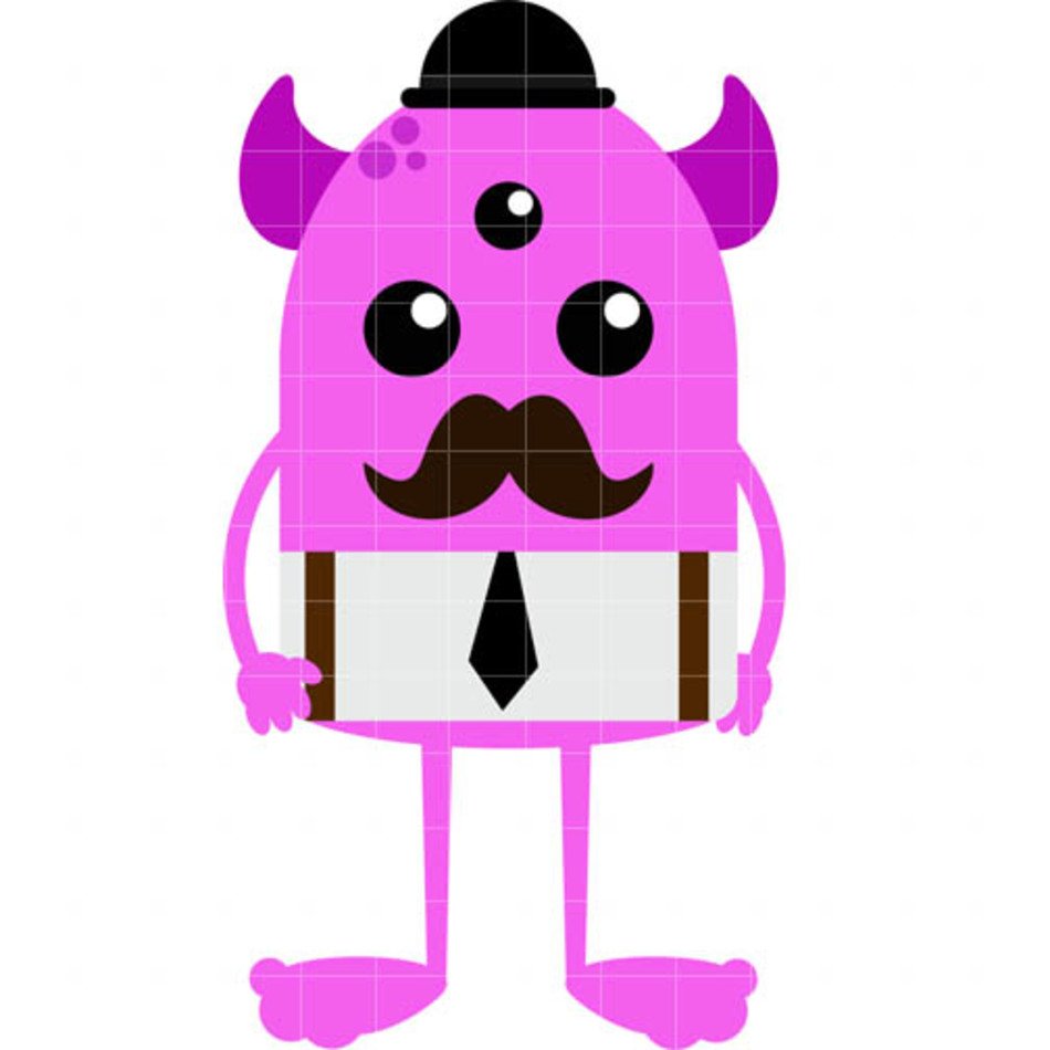 Hipster Monster Pink $ 0 25 Clip Art Add To Cart