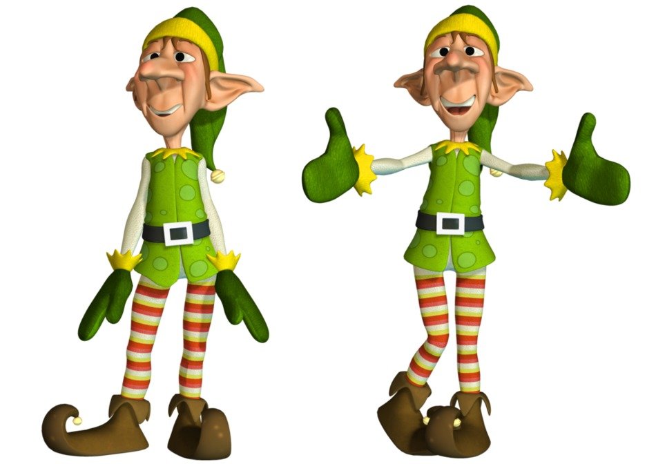 Colorful Christmas Elfs clipart