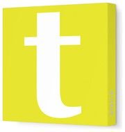 Letter Lower Case T Stretched Wall Art 12 X Yellow Modern