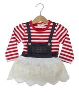 Nautical Lace Dress Red Kicau Kecil