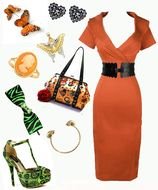 Pinup Couture Christina Dress Rust