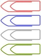 paper clips of different colors on a white background