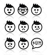 Icon Man Pissedoff Sad Smile Speechbubble Spikyhair