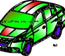 green Racing Car drawing
