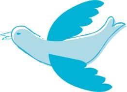 Blue Mail Bird Clipart By Konand Small Cartoon Illustration