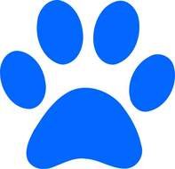 Blue Paw Print Clip Art N20