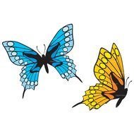 Yellow and blue Butterflies, drawing