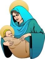 Clip art of holy Maria and jesus