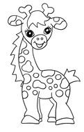 coloring page with baby giraffe
