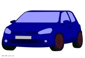blue car on the black background